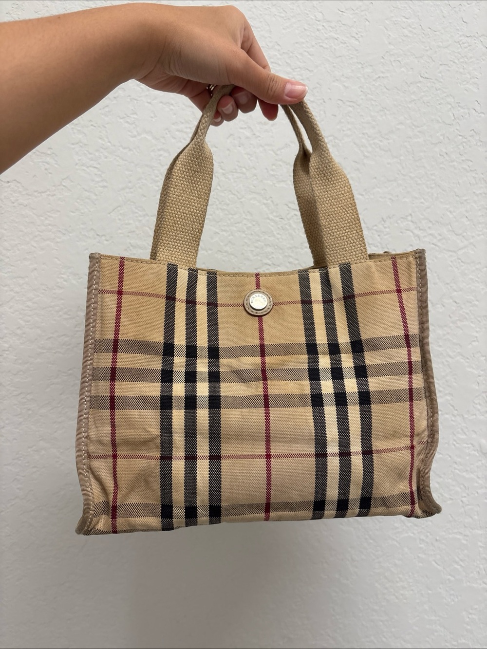 Burberry Nova Check Plaid Canvas 10x4.5x7.5 Inches